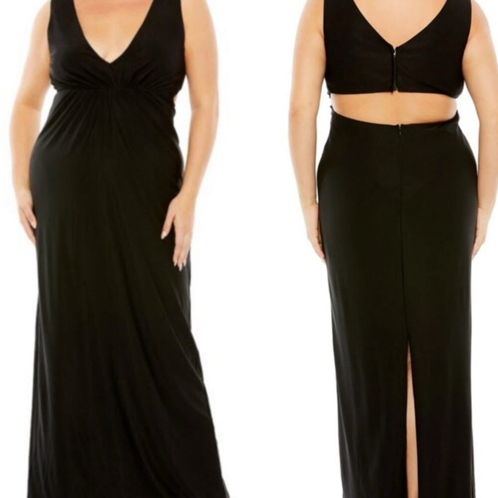 NWT Mac Duggal Black Cutout Gown‎ Sleeveless Size 20W - Picture 3 of 8